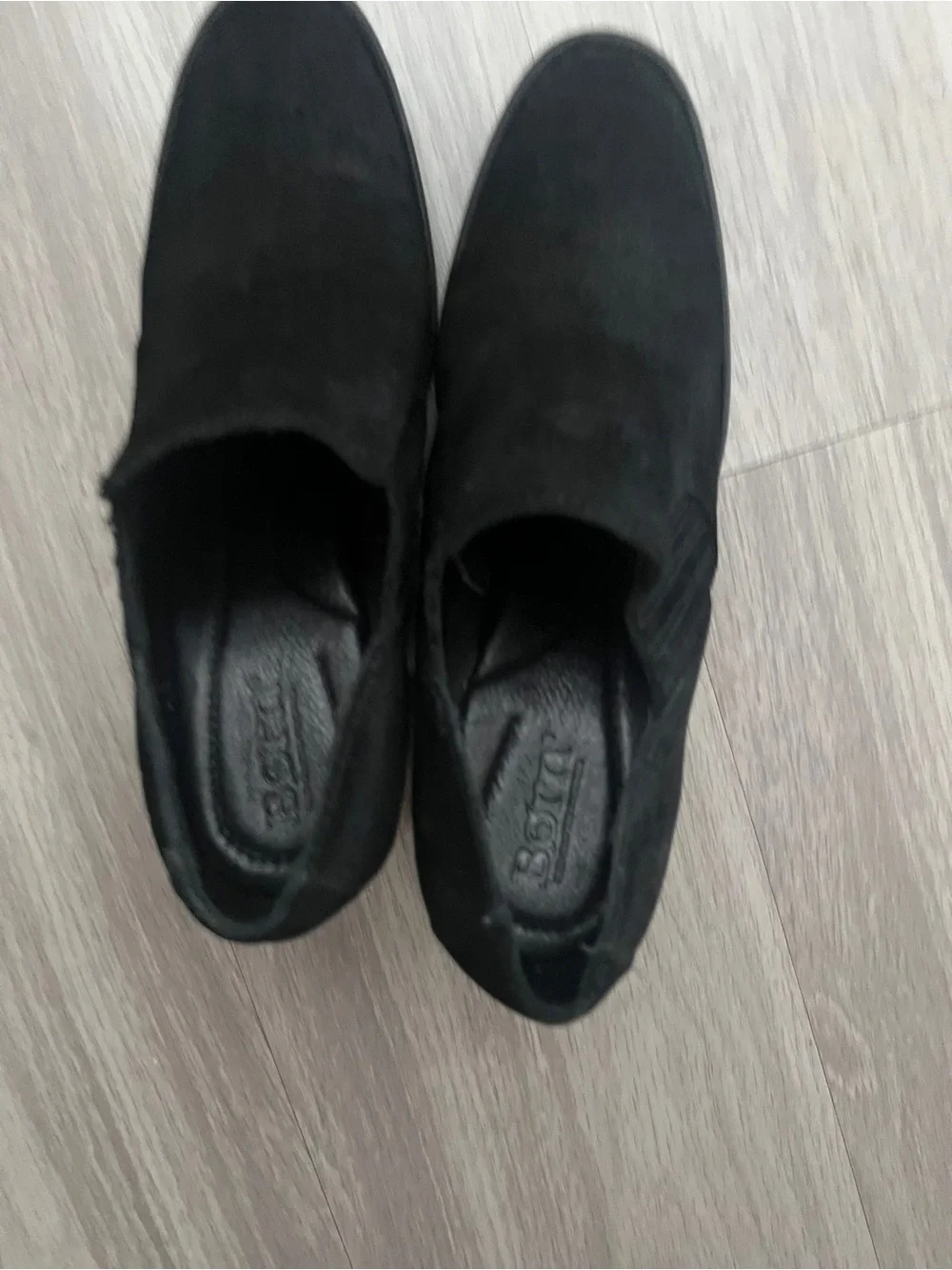 Born Black Suede Ankle Booties Women’s Size 6M Block Heel Comfort Chelsea Boots